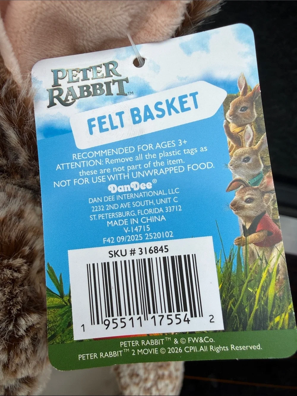 Peter Rabbit Basket - Brown with Navy Jacket